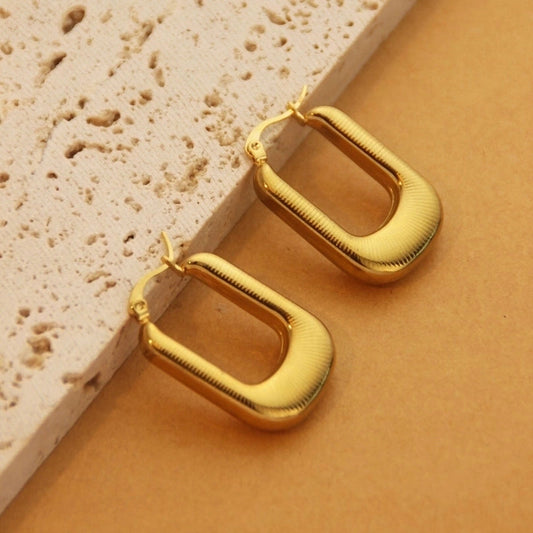 Fiji U Shaped Gold Hoops