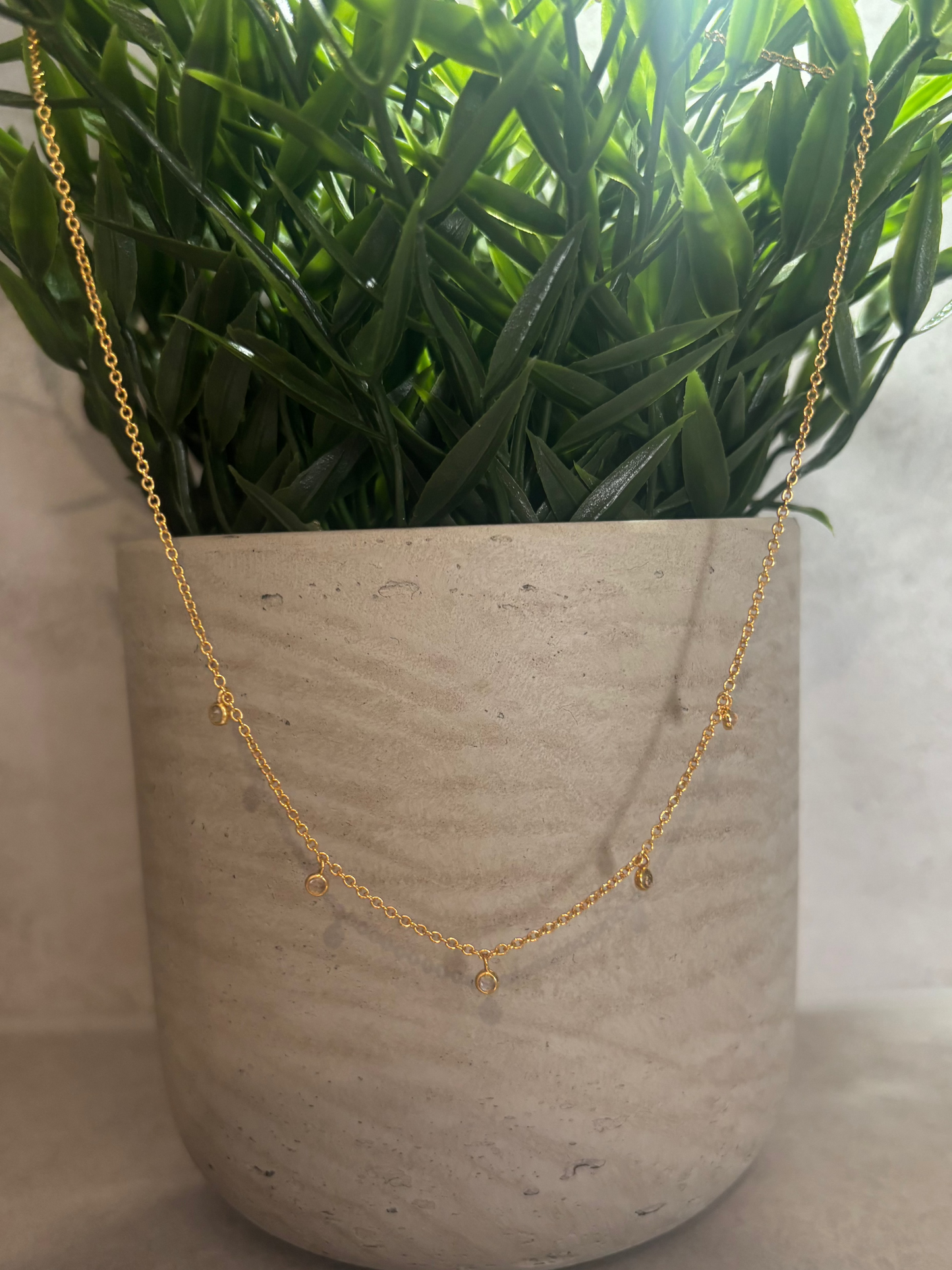 Milos Dainty Opal Charm Necklace.